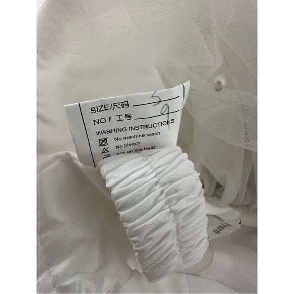 HY WHITE PEARL MATERNITY GOWN/DRESS - Picture 10 of 12